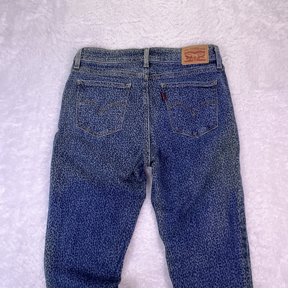 Levi's 711 Jeans Women's 28 Skinny Blue Faded‎ Leopard Print Stretch Denim - Picture 5 of 5
